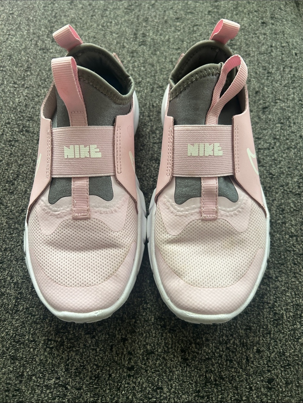 Nike Kids Slip-On Sneakers - Light Pink and Gray